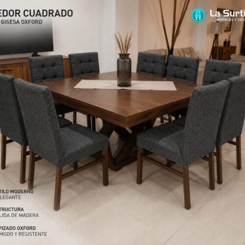 Mesa Sky 8S Tzalam Con Sillas Violeta Cantela Oxford