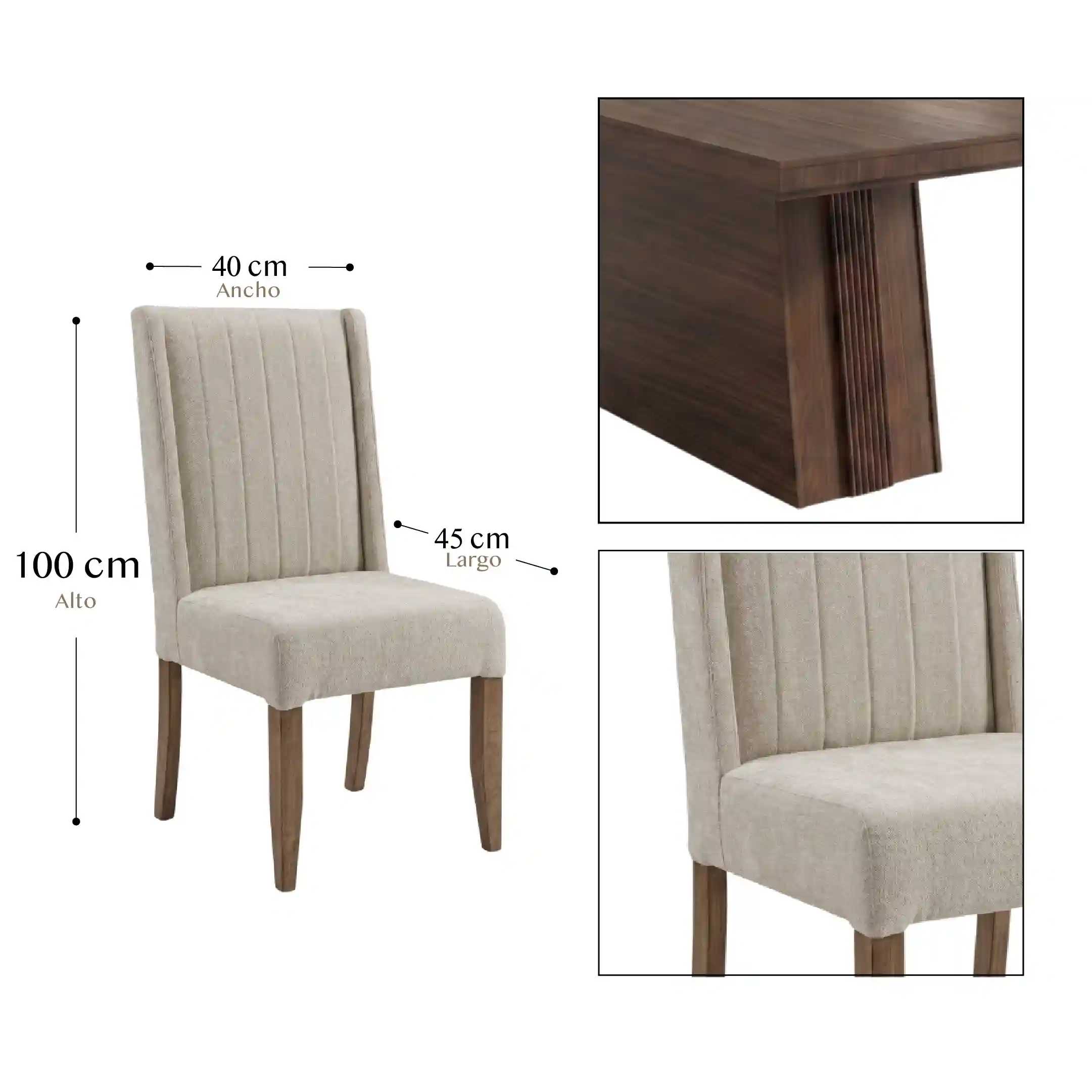 Comedor Eibar + 6 sillas Margo - Imagen 4