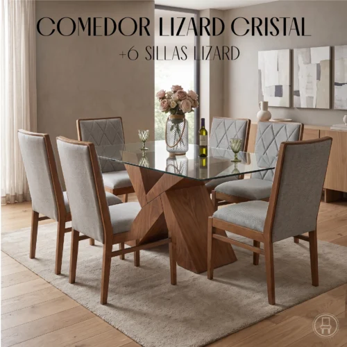 Comedor de cristal para 6 personas