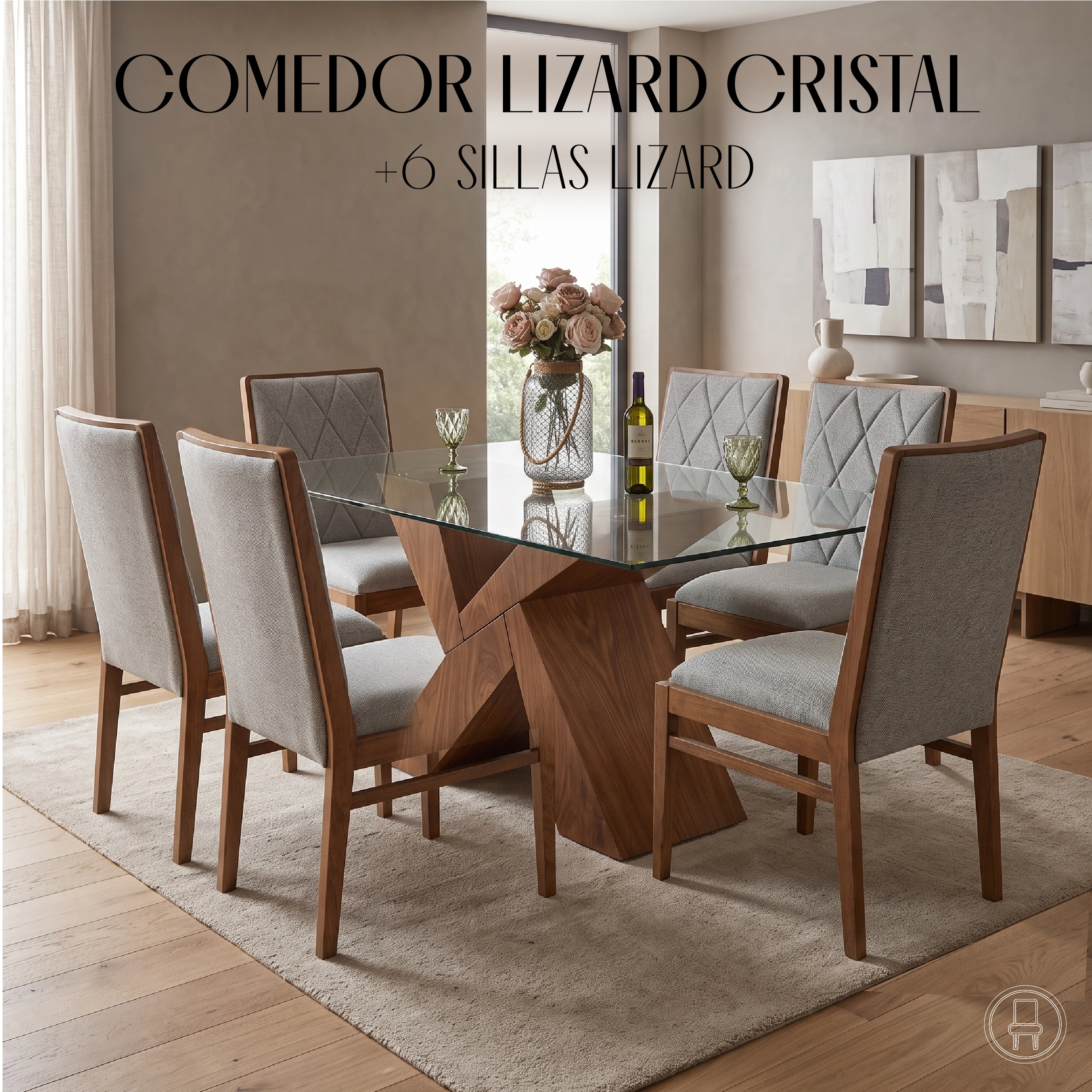 Comedor de cristal para 6 personas