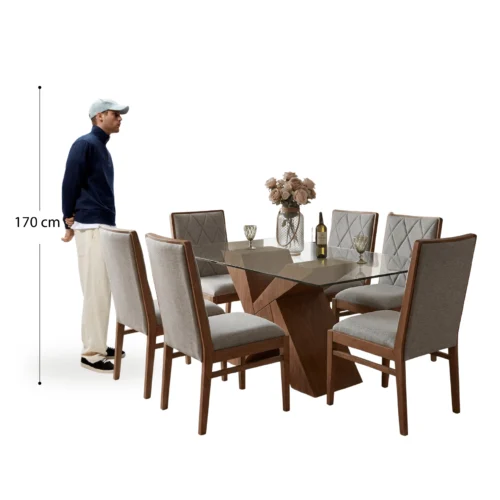 Alternative view of Comedor Lizard cristal + 6 sillas Lizard