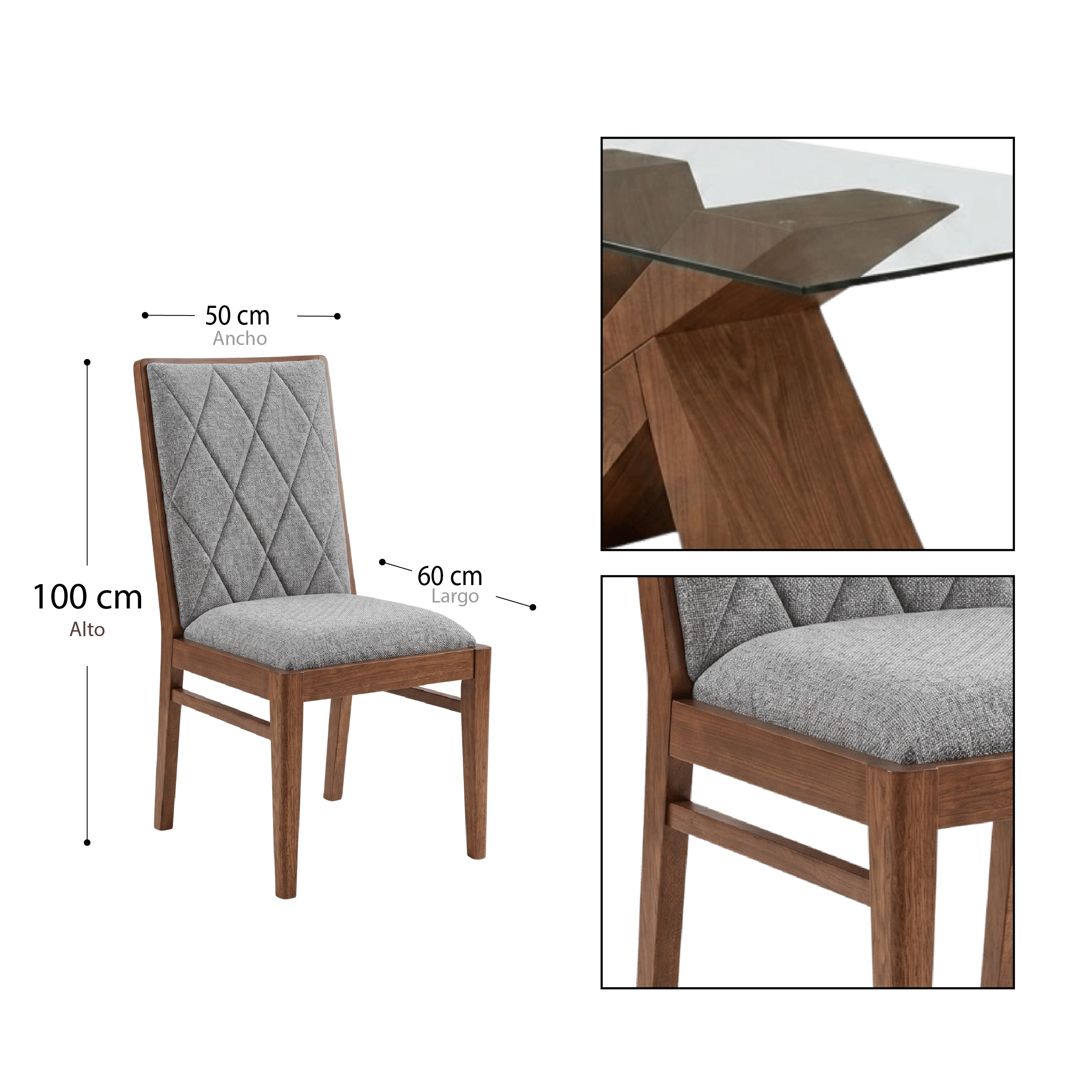 Comedor Lizard cristal + 6 sillas Lizard - Imagen 3